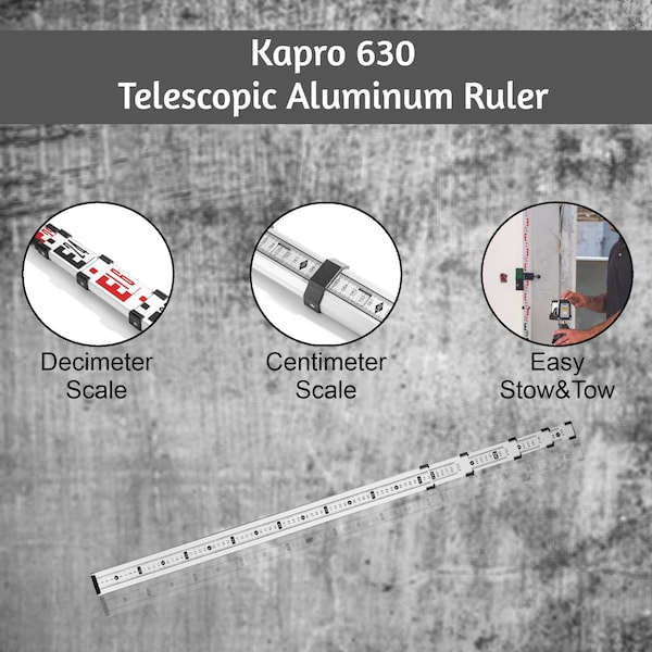 630 Telescopic Aluminum Ruler - Metric Graduation 3m